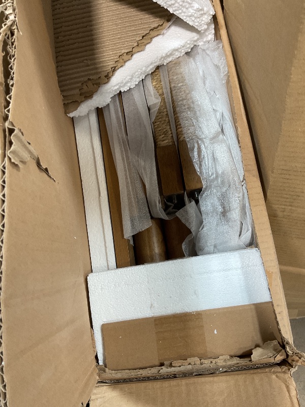 Photo 1 of ** selling as partial set. Two out of three boxes.**Nathan James Beacon Boho Accent Cabinet with Doors, TV Stand with Adjustable Interior Shelf and Seagrass Accent, Dark Brown, Set of 3