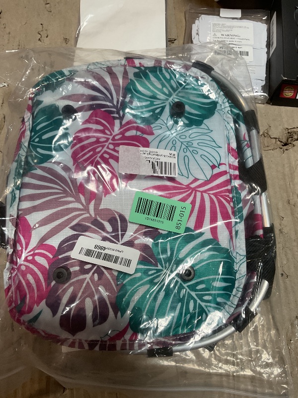 Photo 1 of **RECOMENDED FOR PARTS/ QUICK RELEASE IS DAMAGED PREVENTING BASKET FROM MOUNTING*** URAYMACE Bicycle Basket Dog Bike Handlebar Basket Front,Folding Detachable Quick Release Easy Install,Cycling Picnic Bag (Pink Palm Leaf)