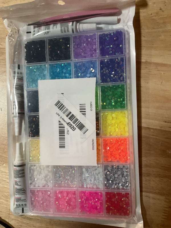 Photo 1 of 20000Pcs Color Resin Jelly Rhinestones for Bedazzling, 4mm Pink Blue Red White Colored Flatback Gems for Crafting, Jewels Bedazzling Kit for Clothing Shoes Bottle Diamond Nail Art Face DIY