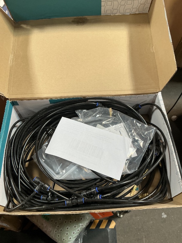 Photo 1 of **DIRTY/ HAS MISSING ASSEMBLY PIECES*** MIXC 1/4" 100Ft Drip Irrigation System for Garden with 16pcs 360°Adjustable Brass Nozzles & Bendable Rod,Upgraded Watering System Kit for Outdoor Plants,Lawn,Raised Bed,Potted Plant,Yard,Greenhouse