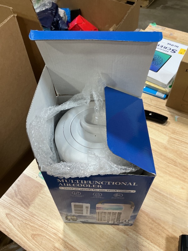 Photo 1 of ***MISSING REMOTE & POWER CORD*** 
Portable Air Conditioner, 2026 Upgraded 4-IN-1 Portable Ice Fan with 3 Cooling Speeds & 1500ml Water Tank, 2 Cool Mist Ultra-Quiet Desktop AC Fan with Remote & 2-8H Timer for Bedroom, Office, Home