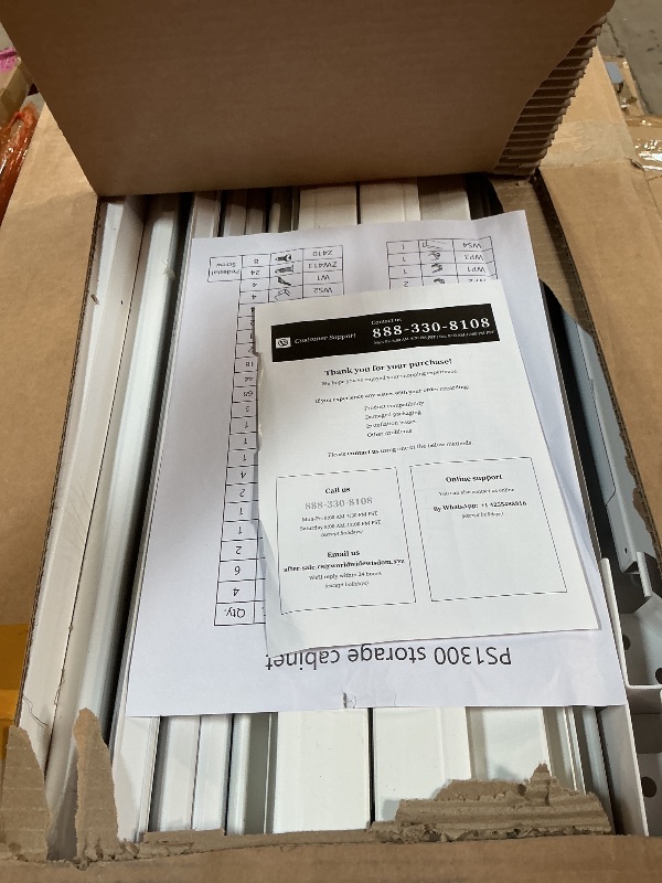 Photo 1 of *** INCOMPLETE SET/ MISSING BOX 1 OF 2 /PICTURED BOX IS BOX NUMBER 2 OUT OF 2 *** DWVO Outdoor Tall Storage Shed 50 Cuft with 2 Shelves, 4.3x2x5.5ft Vertical Tool Shed with Floor & Lockable Doors, Sturdy Double-Wall Plastic Cabinet for Garbage Cans and Ga