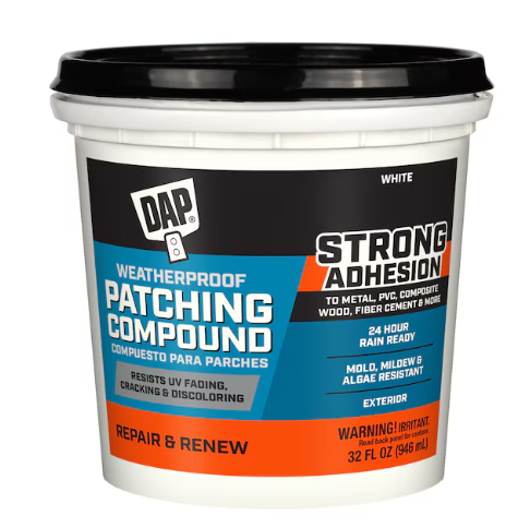 Photo 1 of ** 2PCS*** DAP Weatherproof Patching Compound White Exterior Heavy Duty , Waterproof , Spackling 32 Ounce(s)