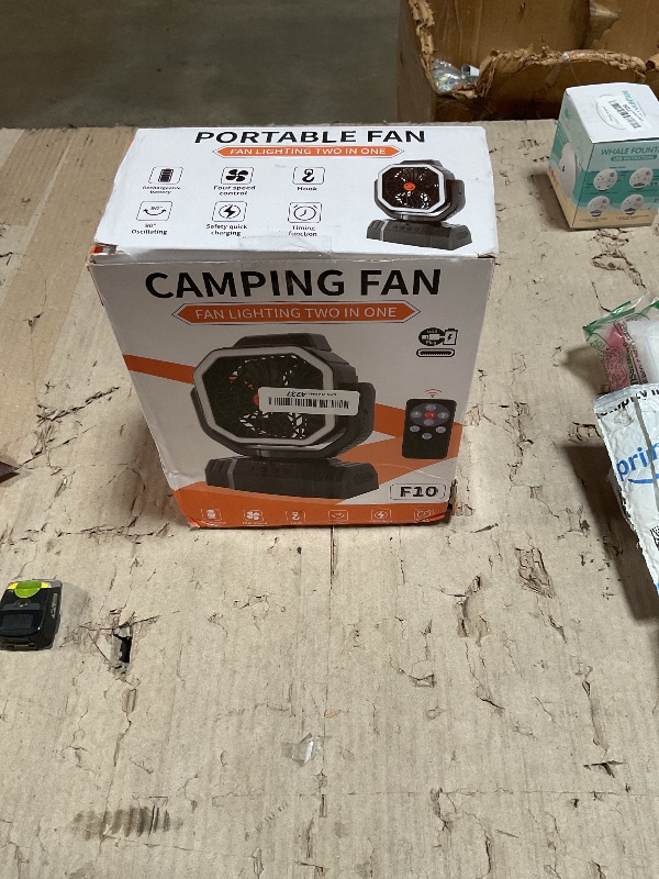 Photo 1 of ***FOR PARTS ONLY/ NON- FUNCTIONAL*** AVV 20000mAh High Speed Portable Camping Rechargeable Fan with Remote Control, Battery Powered with Auto Oscillating with Camping Essentials Accessories for Outdoor, Beach, Patio, Tent, Black