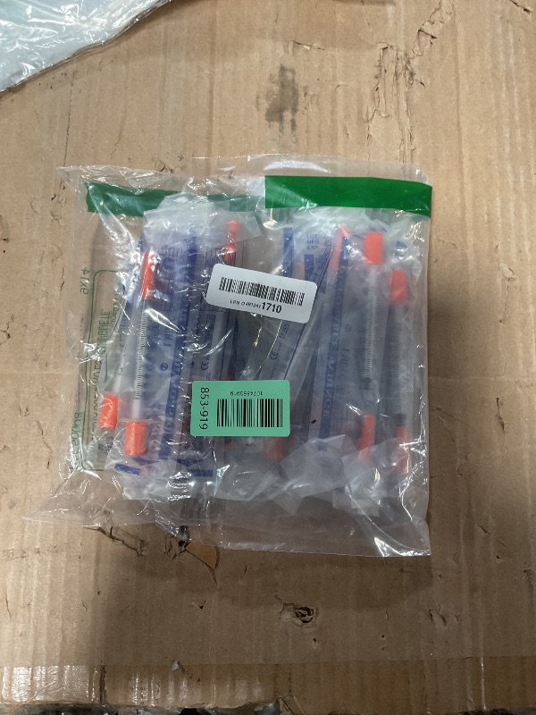 Photo 1 of 1 mL Syringes with 25 Gauge 1/2 Inch, 1cc Disposable Syringe, 20 Pack Individually Wrapped for Lab, Industrial, Scientific Dispensing
