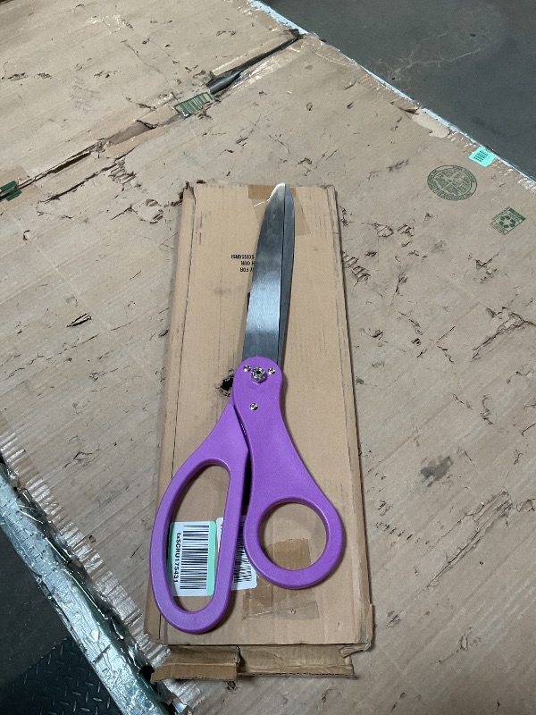 Photo 1 of 25'' Purple Ribbon Cutting Ceremony Scissors — Huge Grand Opening 25 Inch Purple Big Scissors for Inaugurations and Special Events Ribbon Cutting