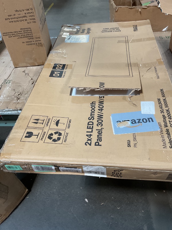 Photo 1 of ***BROKEN***Sunco 2x4 LED Flat Panel Light Drop Ceiling Office Shop Commercial Warehouse Fixture, 6500 Lumens, Selectable Features, 30W/40W/50W, 4000K/5000K/6000K, Dimmable (0-10V), Dustproof ETL 2 Pack.