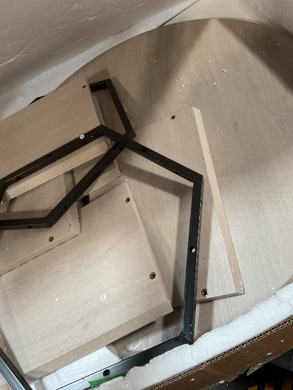 Photo 1 of **POSSIBLY FOR PARTS 1 OF THE BASE AASEMBLY PIECES HAS DAMAGE*** SICOTAS Round Coffee Table for Living Room, 32" Circle Modern Fluted Center Coffee Table with Storage, Mid Century Accent Tea Dining Table for Small Space, Apartment, White Alder