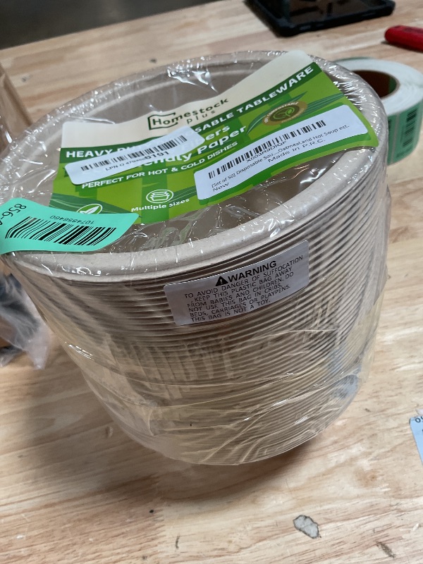 Photo 1 of 32 Oz Deep Paper Bowls Disposable Bowl - Disposable Heavy Duty Compostable Bowls, Eco-friendly Sugarcane Bagasse Biodegradable Bowl for Soup, Salad, Dessert, Ice Cream [50 Pack without Lds]
