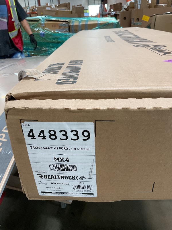 View 3 of ***RECOMENDED FOR PARTS ONLY/ MISSING ASSEMBLY RAILS*** RealTruck BAK BAKFlip MX4 Hard Folding Truck Bed Tonneau Cover | 448339 | Fits 2021-2026 Ford F-150 (incl. Raptor/Lightning) 5' 7" Bed (67.1")