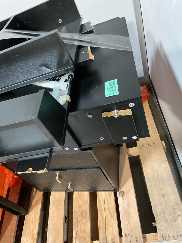 Photo 1 of ** major damage. Top half frame has major damage selling for parts.**Large Vanity Desk with 3 Color Touch Screen Dimming Mirror, Vanity Desk with Charging Station, Modern Retractable Makeup Dressing Table, Makeup Table With storage shelves and 5 Sliding D