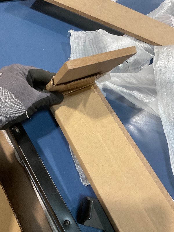 Photo 1 of ** major damage to frame support piece**JOOLA Inside Professional MDF Indoor Ping Pong Table with Quick Clamp Table Tennis Net and Post Set - 10 Minute Easy Assembly - Tournament Quality - Foldable with Single Player Playback Mode, Blue