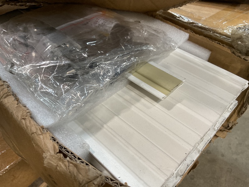 Photo 1 of ** minor corner damage on multiple pieces**Art3d WPC Slat Wall Panels, 8-Pack 108 x 6 Inch 3D Wall Accents for Interior Wall Decor, Living Room, Bedroom, White