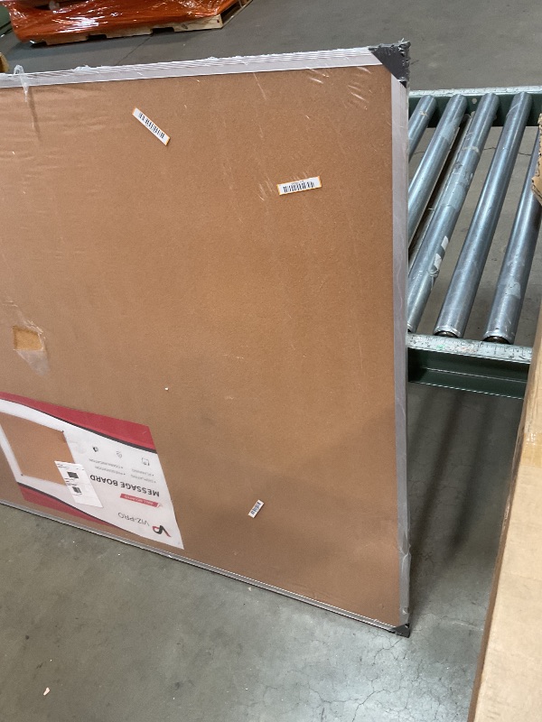 Photo 1 of ** minor scrape damage **VIZ-PRO Large Cork Bulletin Board, 72 X 48 Inches, Wall-Mounted Corkboard with Silver Aluminium Frame for School, Office, and Home 6' X 4'