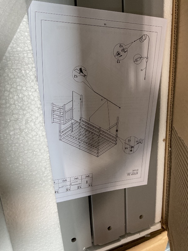 Photo 1 of **INCOMPLETE SET/ BOX 1 OF 2 *** Merax Twin Loft Bed with Storage Staircase and Large Underbed Space for Teens, Boys, Girls, Solid Wood Bedframe & Full-Length Safety Guardrails for Bedroom, No Box Spring Needed, Easy Assembly, Gray