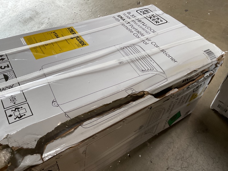 Photo 1 of **scrapes from transport **BLACK+DECKER Smart Portable Air Conditioner, 12,000 BTU (8,350 BTU SACC) for Rooms up to 550 Sq. Ft., Smart Portable AC with Follow Me Remote and Window Kit, BPACT12WT, White