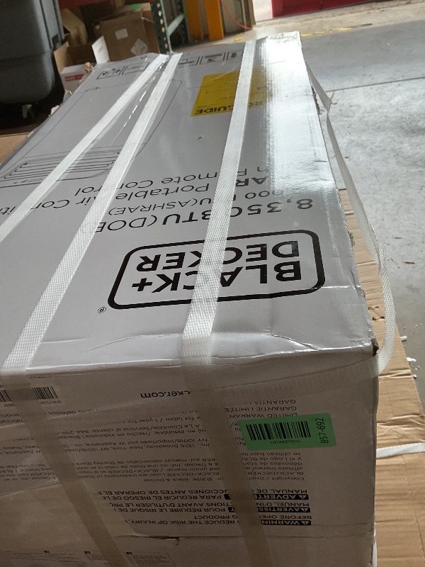 Photo 1 of **scrapes from transport **BLACK+DECKER Smart Portable Air Conditioner, 12,000 BTU (8,350 BTU SACC) for Rooms up to 550 Sq. Ft., Smart Portable AC with Follow Me Remote and Window Kit, BPACT12WT, White