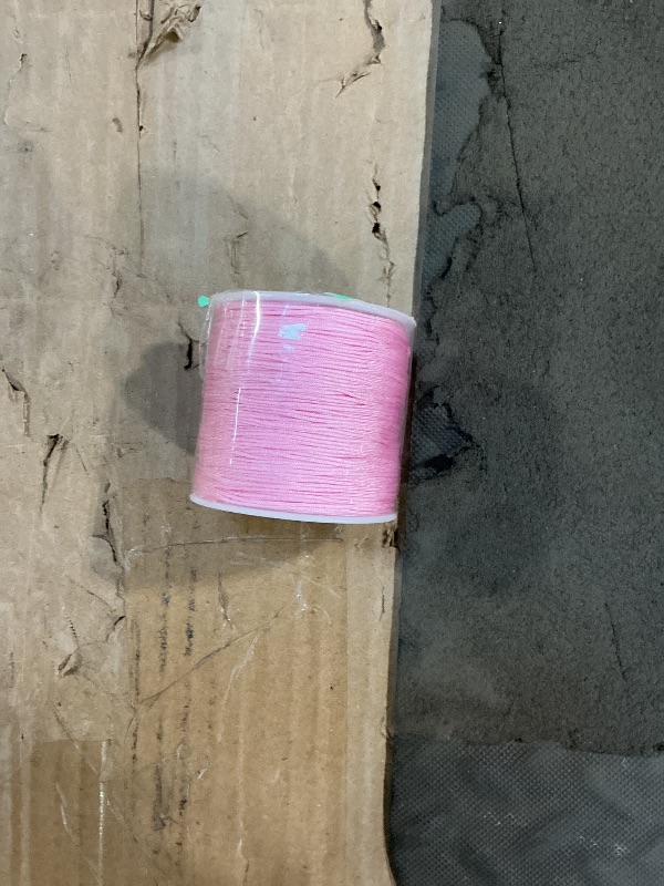Photo 1 of 0.8mm Nylon Cord for Bracelet Making, Strong Non-Stretch Craft String for Braiding, Colorfast Nylon Braided Thread for DIY Bracelets, Macrame, Keychains, Dream Catchers (Pink)