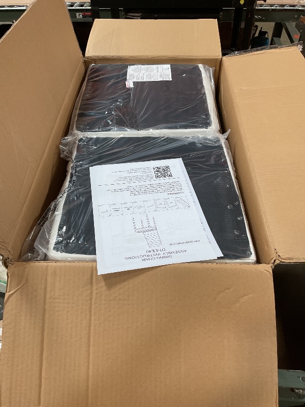 Photo 1 of ***ONLY BOX 2 ***MISSING PIECES***FDW | 5-Piece Dining Table Set | White | Glass Kitchen Table with 4 Upholstered Chairs and Faux Leather Cushions | Space-Saving and Modern Design | for Dining Room, Easy to Assemble