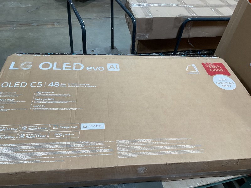 Photo 1 of ***SCREEN DAMAGE CAN BE USED FIR PARYS***LG 48-Inch Class OLED evo AI Super Upscaling 4K C5 Series Smart TV w/Dolby Atmos & Vision, HDR10, Filmmaker Mode, Wow Orchestra, Alexa Built-in (OLED48C5PUA, 2025)