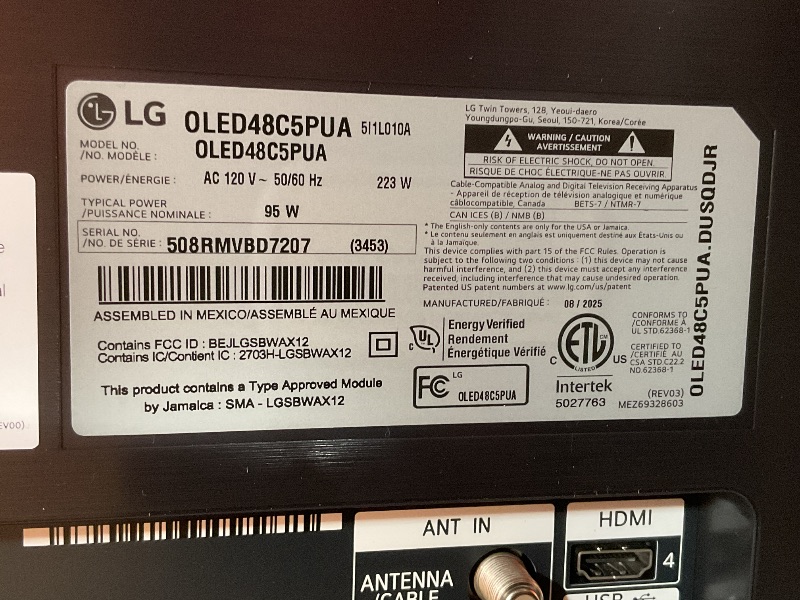 Photo 1 of ***SCREEN DAMAGE CAN BE USED FIR PARYS***LG 48-Inch Class OLED evo AI Super Upscaling 4K C5 Series Smart TV w/Dolby Atmos & Vision, HDR10, Filmmaker Mode, Wow Orchestra, Alexa Built-in (OLED48C5PUA, 2025)