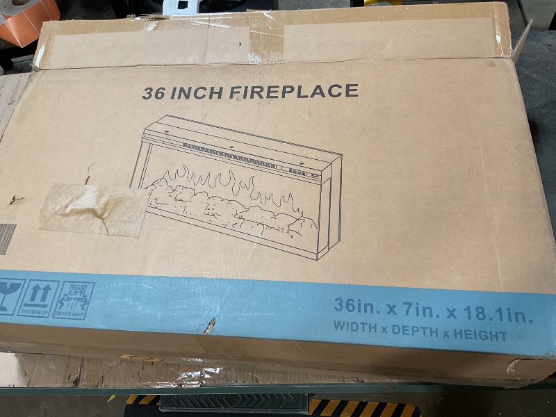 Photo 1 of ***FIREPLACE ONLY***ROCKPOINT 3 Sided Glass 70" Fireplace TV Stand for TVs up to 80inch, Media Entertainment Center with Glass Door Storage Cabinet,36" Electric Fireplace with LED Light and Flame Colors,Grey