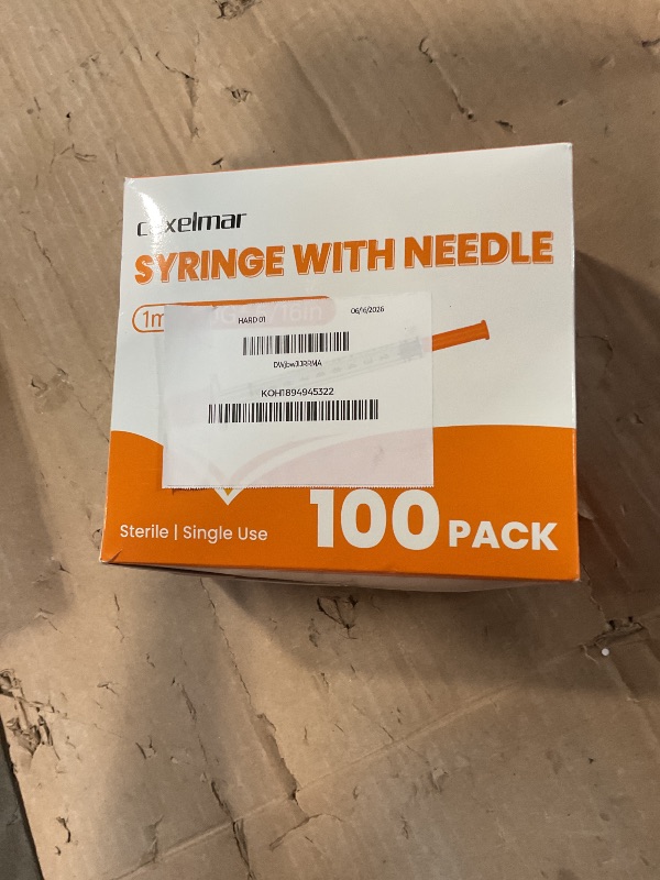 Photo 1 of 1ml/cc 30G 5/16" Jeringa, U-100 Lab Tools, Individual Wrapped (Orange, 100pc)