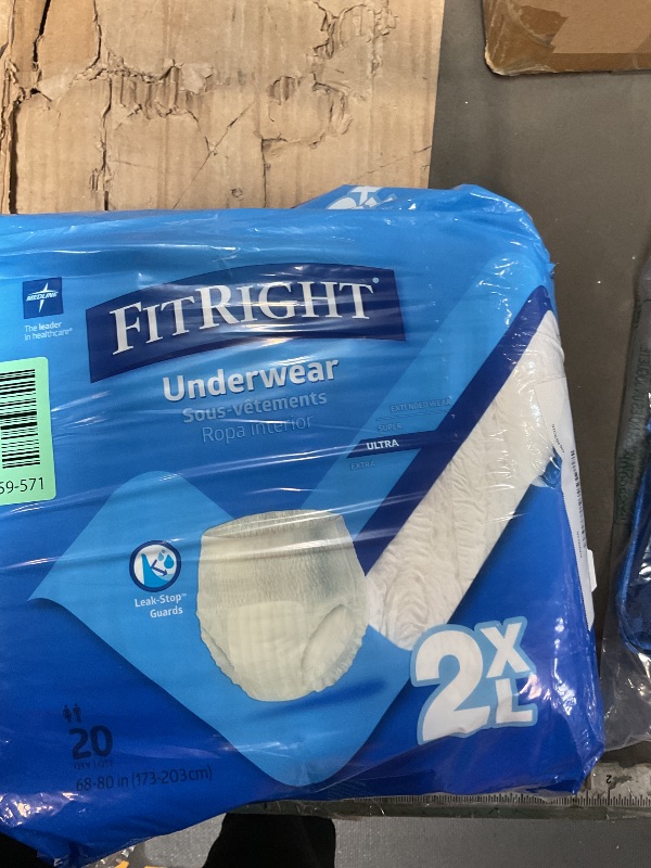 Photo 1 of ***PACKAGING DAMAGED / PRE-OPENED** FitRight Adult Incontinence Underwear, Heavy Absorbency, XX-Large, 68-80 (20 Count)