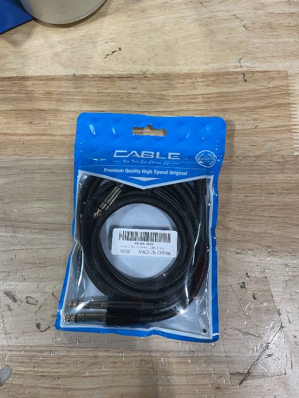 Photo 1 of 1/4 Inch TRS Instrument Cable 3Ft 2pack,BELIPRO 6.35mm TRS to 6.35mm TRS Stereo Audio Cable Male to Male Right-Angle-to-Straight for Electric Guitar, Bass, Keyboard,Mixer,Amplifier,Speaker,Equalizer…