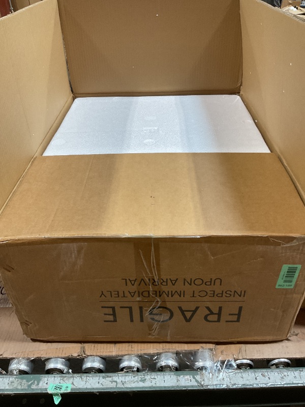 Photo 1 of ***MISSING PEDESTAL*** Sublime Rectangular Two-Piece Ceramic Pedestal Bathroom Sink in Glossy White with Overflow, Single Faucet Hole, Standard 1.75 in Drain
