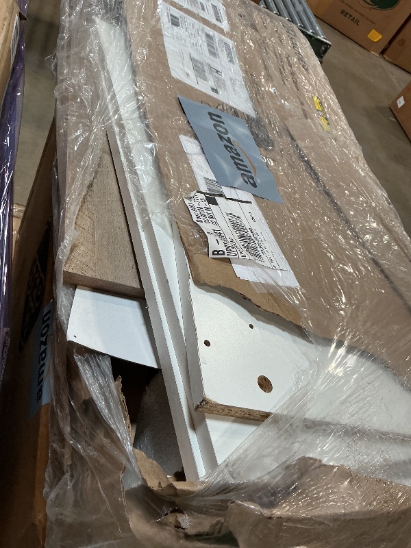 Photo 1 of *** damaged box could be missing assembly ***Sauder Miscellaneous Storage Sewing Cart, Drop-Leaf Craft Table, Sewing Table with Storage - Soft White Finish