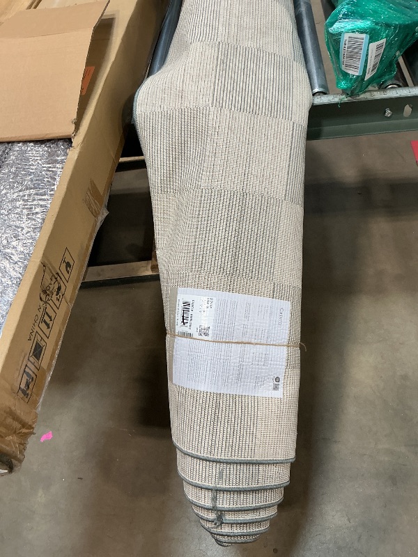 Photo 1 of ***MINOR WRINKLE DAMAGE***Loloi Chris Loves Julia Calvin Collection CLV-01 Blue/Ivory 7'-10" x 10' Area Rug Checkered Neutral Soft Living Room Bedroom Carpet