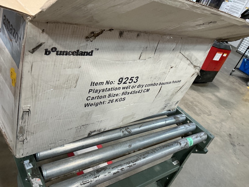 Photo 1 of ***Tube damage***Inflatable Bounce House or Water Slide Wet or Dry with Sun Roof, Ball Pit 30 Balls, Water Gun, Fun Bouncing Area with Basketball Hoop, Long Slide with Climbing Wall, UL Certified Blower Included