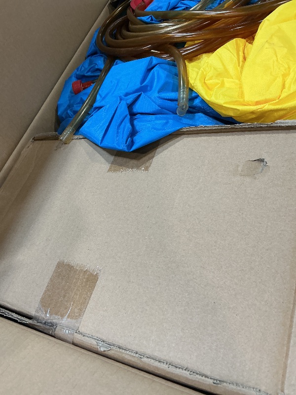 Photo 1 of ***Tube damage***Inflatable Bounce House or Water Slide Wet or Dry with Sun Roof, Ball Pit 30 Balls, Water Gun, Fun Bouncing Area with Basketball Hoop, Long Slide with Climbing Wall, UL Certified Blower Included