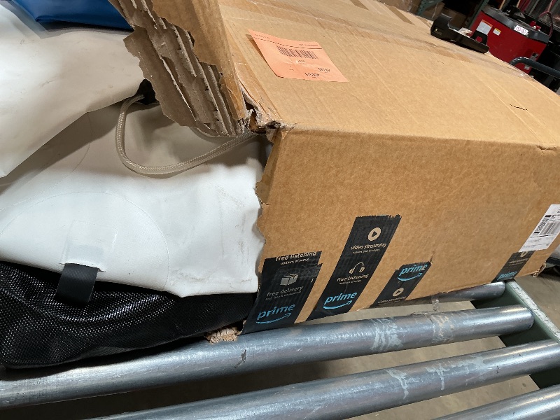 Photo 1 of ***RECOMENDED FOR PARTS HAS MANY HOLES THAT WILL NEED PATCH WORK IN ORDER TO INFLATE*** ACWYENN 10/12/15FT Inflatable Water Trampoline for Lake, Floating Water Trampoline with Rope Ladder and Mooring Ropes Without Pump Blue (15FT Blue-White)