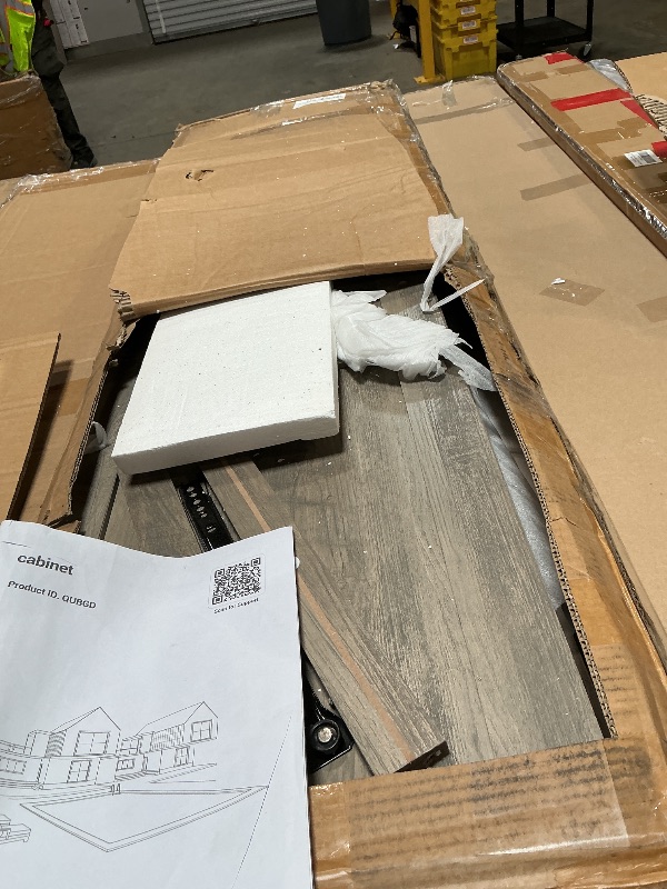Photo 1 of ***FOR PARTS ONLY/ HAS BROKEN & DAMAGED PIECES*** IDEALHOUSE 72" H Arched Kitchen Pantry with 2 Drawers, Farmhouse Wooden Tall Kitchen Storage Cabinet w/ 2 Doors & 3 Shelves, Versatile Freestanding Food Cupboard for Kitchen, Dining Room, Rustic Gray