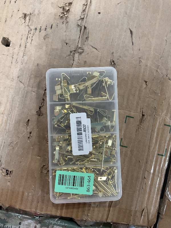 Photo 1 of 184 Pieces Picture Hanging Kit, 20lb, 30lb, and 50lb Picture Hangers, Metal Picture Hanging Hooks with Nails, on Drywall, Wooden Wall(Gold)