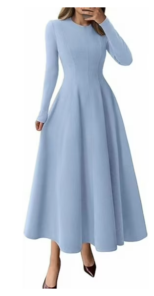 Photo 1 of **PHOTO FOR REFERENCE MAY NOT BE EXACT**** PRETTYGARDEN Women's Fall Long Sleeve Midi Dress Casual Elegant Ruffle Flowy A Line Swing Cocktail Party Dress M