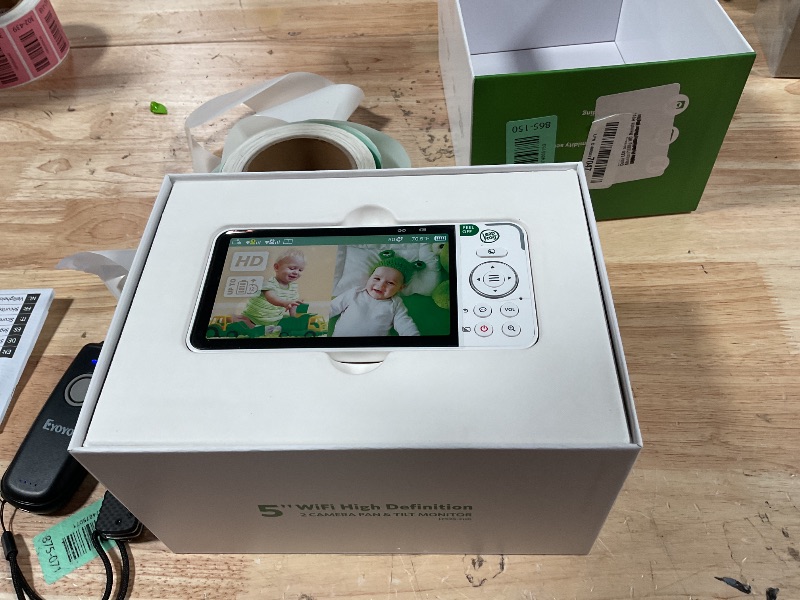 Photo 1 of ***ONE CAMERA WORKS**MINOR CRACK ON MONITOR**** LeapFrog Baby Monitor with 5" Color LCD Screen, 720p HD Monitor/1080p HD Remote App, 360° Pan & Tilt, Color Night Vision & Adaptive Color Night Light, Lullabies, Rechargeable Battery | LF925-2HD