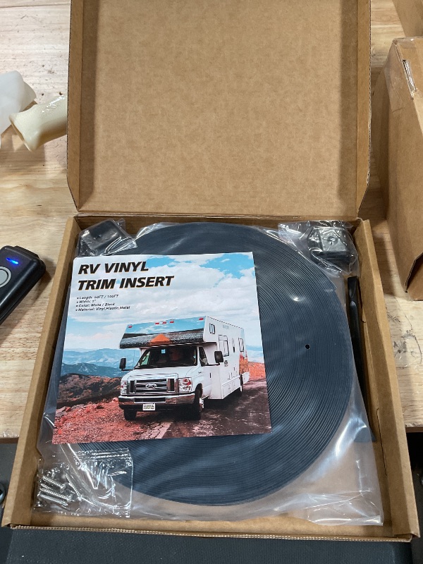 Photo 1 of 1” RV Trim Molding Insert, 100 Ft Heavy Duty RV Weather Stripping Exterior, Vinyl Rubber Seal Strip Includes End Caps, Screw Cover Trim for Camper Travel Trailer, Black