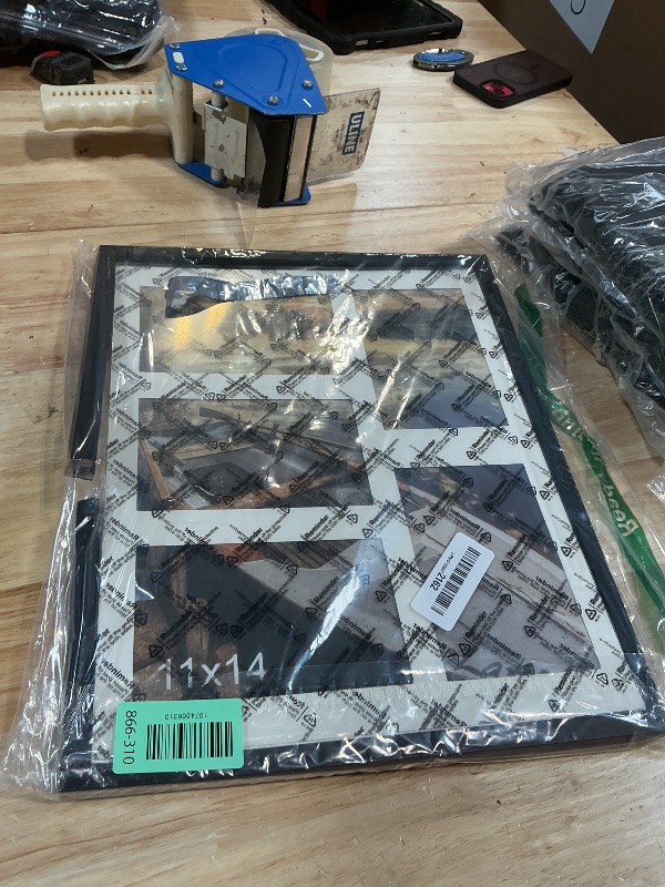 Photo 1 of *** BROKEN FRAME ***DUENPY 11x14 Collage Picture Frame, 4x6 Collage Picture Frame, Displays Five 4x6 inch Photos, or 11x14 (Without Mat) Wall Decor Wall Hanging or Tabletop, Black.