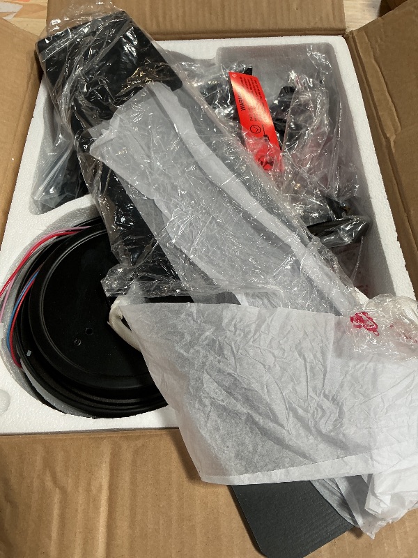 Photo 1 of **FOR PARTS ONLY/ HAS DAMAGED WIRES*** 52 inch Ceiling Fans with Lights and Remote, Dimmable 3 Color temperatures LED, Reversible with Quiet DC Motor, 3 Blade High CFM Indoor Outdoor Modern Ceiling Fan for Bedroom Living Room (Black)