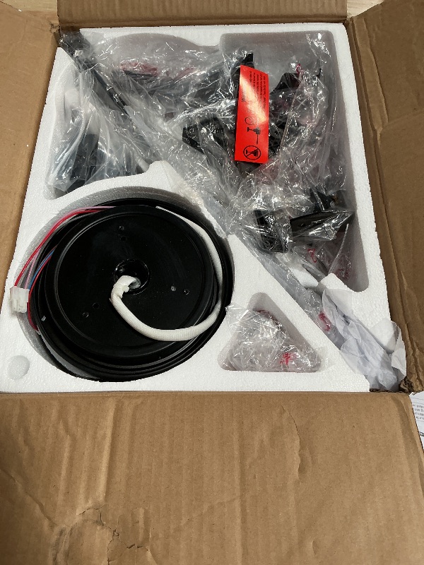 Photo 1 of **FOR PARTS ONLY/ HAS DAMAGED WIRES*** 52 inch Ceiling Fans with Lights and Remote, Dimmable 3 Color temperatures LED, Reversible with Quiet DC Motor, 3 Blade High CFM Indoor Outdoor Modern Ceiling Fan for Bedroom Living Room (Black)