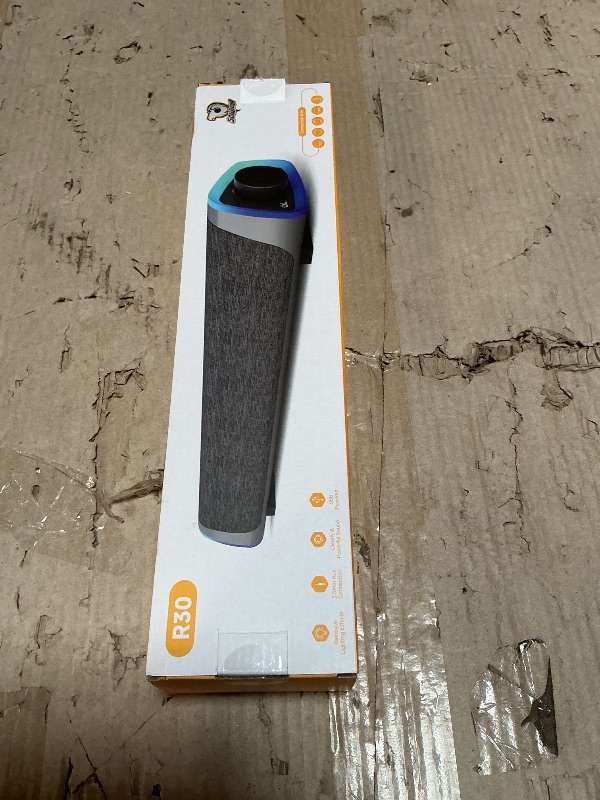 Photo 1 of ***PARTS ONLY***NON FUNCTIONAL***SOULION R30 Computer Speakers, USB Powered PC Speaker, Colorful LED Lights with Switch Button, 3.5mm Aux Surround Soundbar for Desktop Laptop Monitor Office Work Music Gray