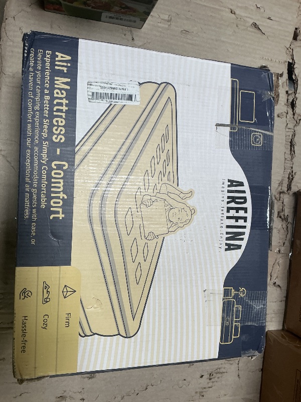 View 2 of ****RECOMENDED FOR PARTS/ HAS AIR LEAK**** Airefina Twin Air Mattress with Built-in Pump, 18" Comfort Inflatable Mattress Quick Inflation/Deflation for Guests Home Camping Twin Blow Up Mattress with Carry Bag, Air Bed, Colchones Inflables