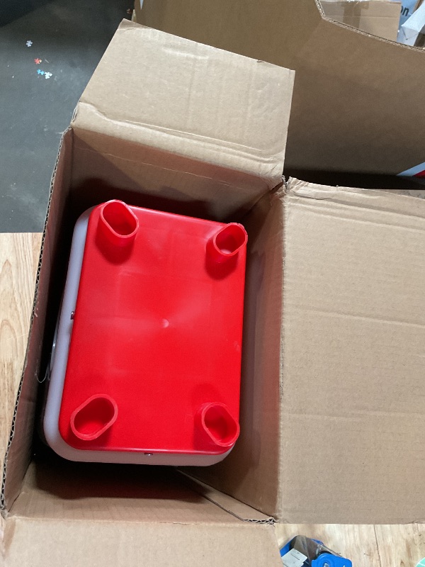 Photo 1 of **POSSIBLY FOR PARTS & NON-FUNCTIONAL*** 3 Gallon Chicken Feeder and Waterer Set, Large Chick Water with Automatic Float Valve, No Waste Poultry Feeding and Watering System, 4 Cups & 3 Ports, Chicken Coop Accessories for Pigeons Quail (Red)