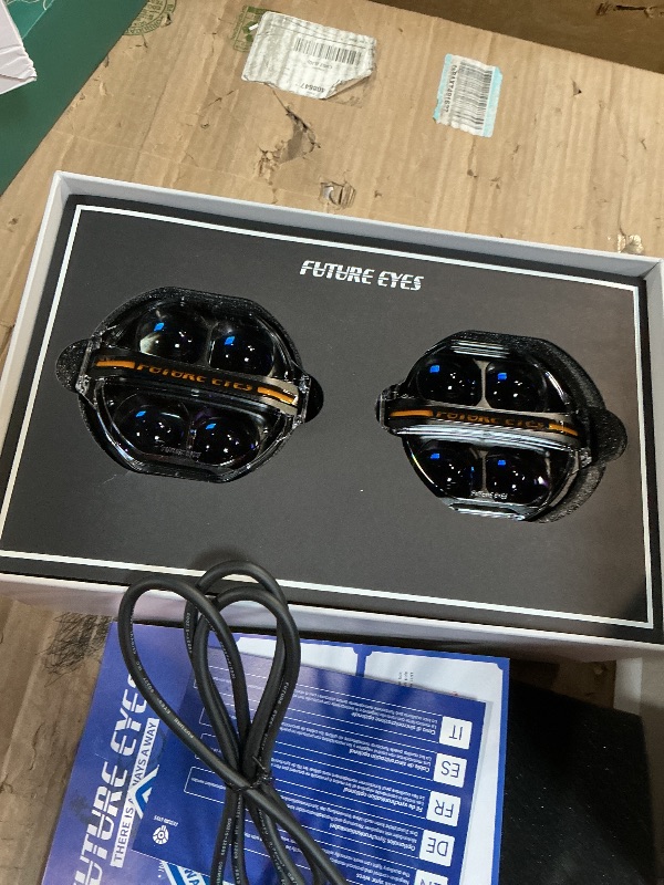 Photo 1 of ***MISSING PIECES*** PARTS ONLY*** Future Eyes Motorcycle Driving Lights – 180W LED Fog Lights with Amber & White Beams, Waterproof Auxiliary Spotlights with DRL, Strobe, Signal, for Night Riding Off-Road UTV ATV
