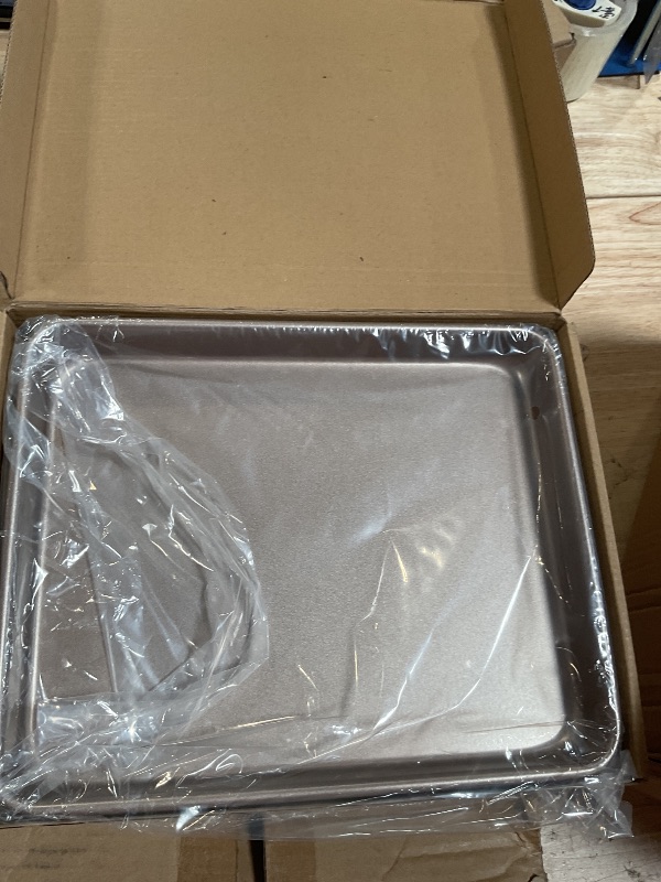 Photo 1 of 11 Inch Baking Sheets Pan Nonstick Set of 2, Walooza Cookie Sheet Replacement Toaster Oven Tray?Deep Size 1 inch Bakeware, Non Toxic & Heavy Duty & Easy Clean