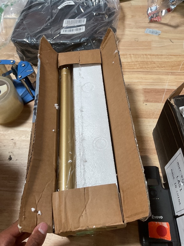 Photo 1 of ***FOR PARTS ONLY ASSEMBLES CROOKED*** YaFex Curtain Rods 32-118 Inch, Heavy Duty 1 Inch Adjustable Curtain Rod for Windows, Gold Long Window Treatment Rods, Modern Design, Easy Installation