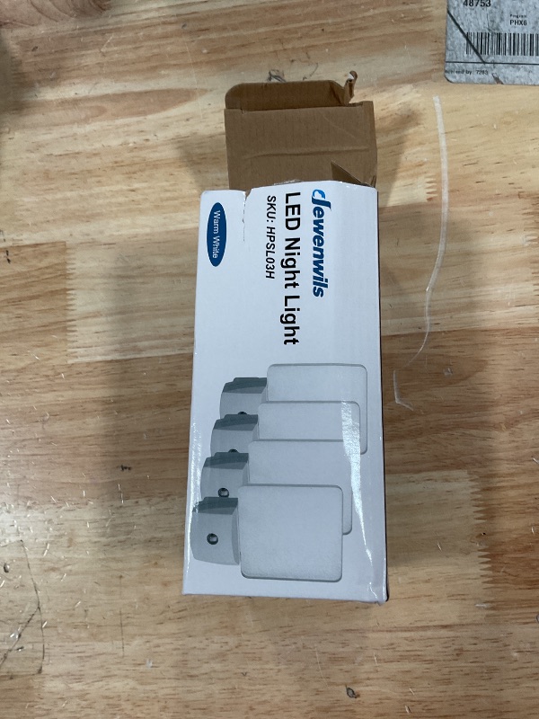Photo 1 of ****MISSING 1 LIGHT*** DEWENWILS Night Lights Plug into Wall, LED Night Lights for Kids, Dusk to Dawn Sensor, 3000K Warm Nightlight for Nursery Room, Bathroom, Hallway, Kitchen, Frosted Acrylic Shade, 4 Pack